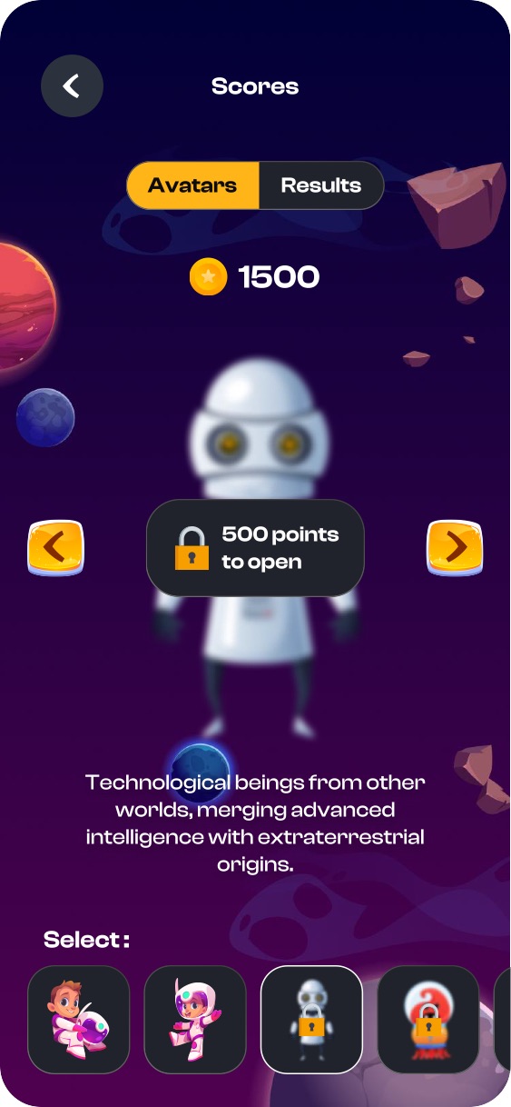 Player - a locked avatar, 500 points to open