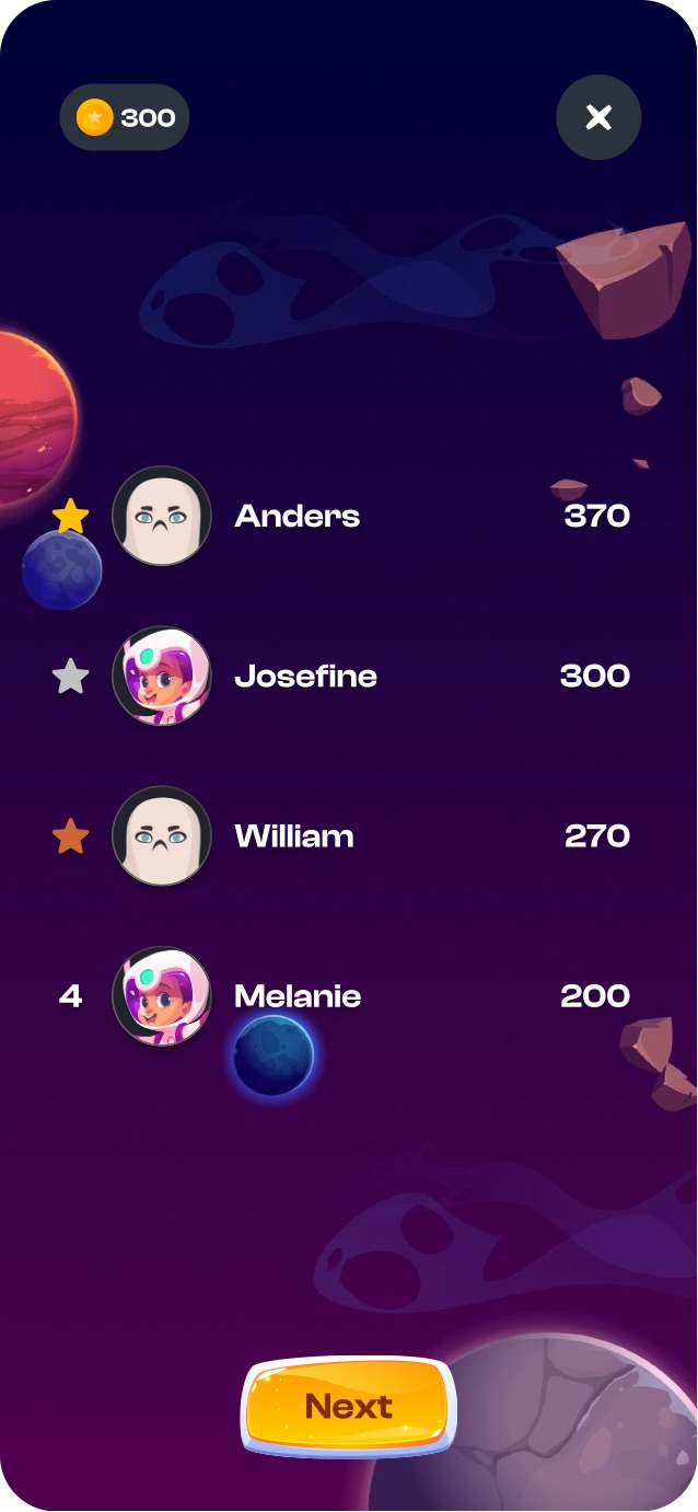 Player - the medal leaderboard