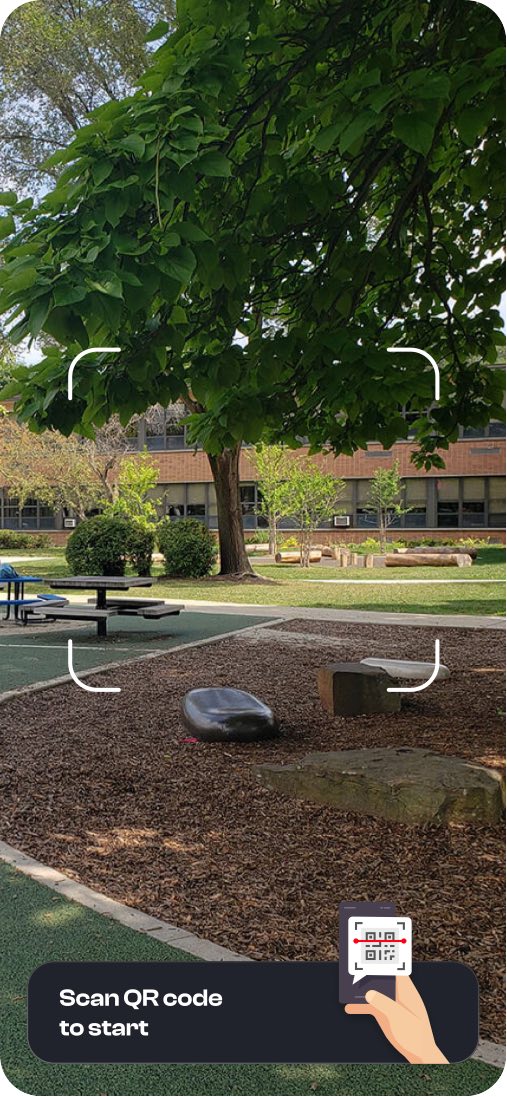 RunIQ player - AR camera, scan a QR code to start a quiz