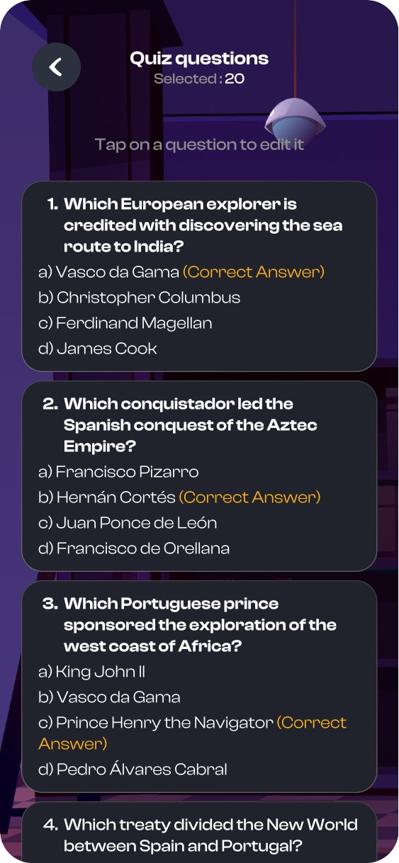 Teacher - review generated questions, Selected counter